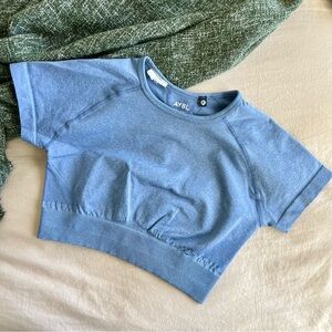 AYBL Blue Short Sleeve Crop Top